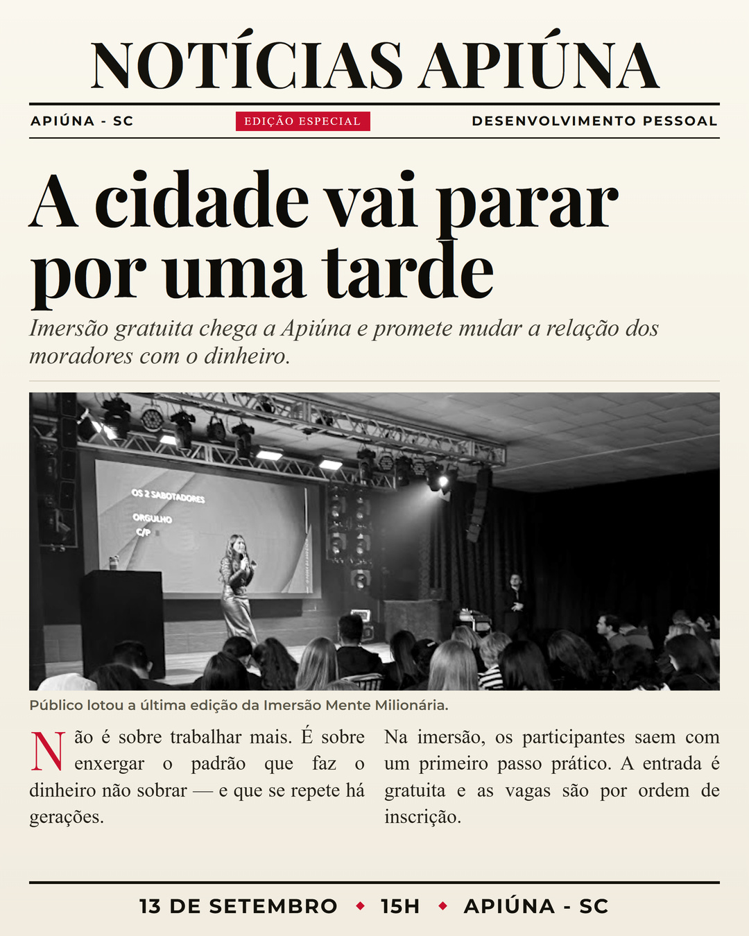 Primeira página — Apiúna