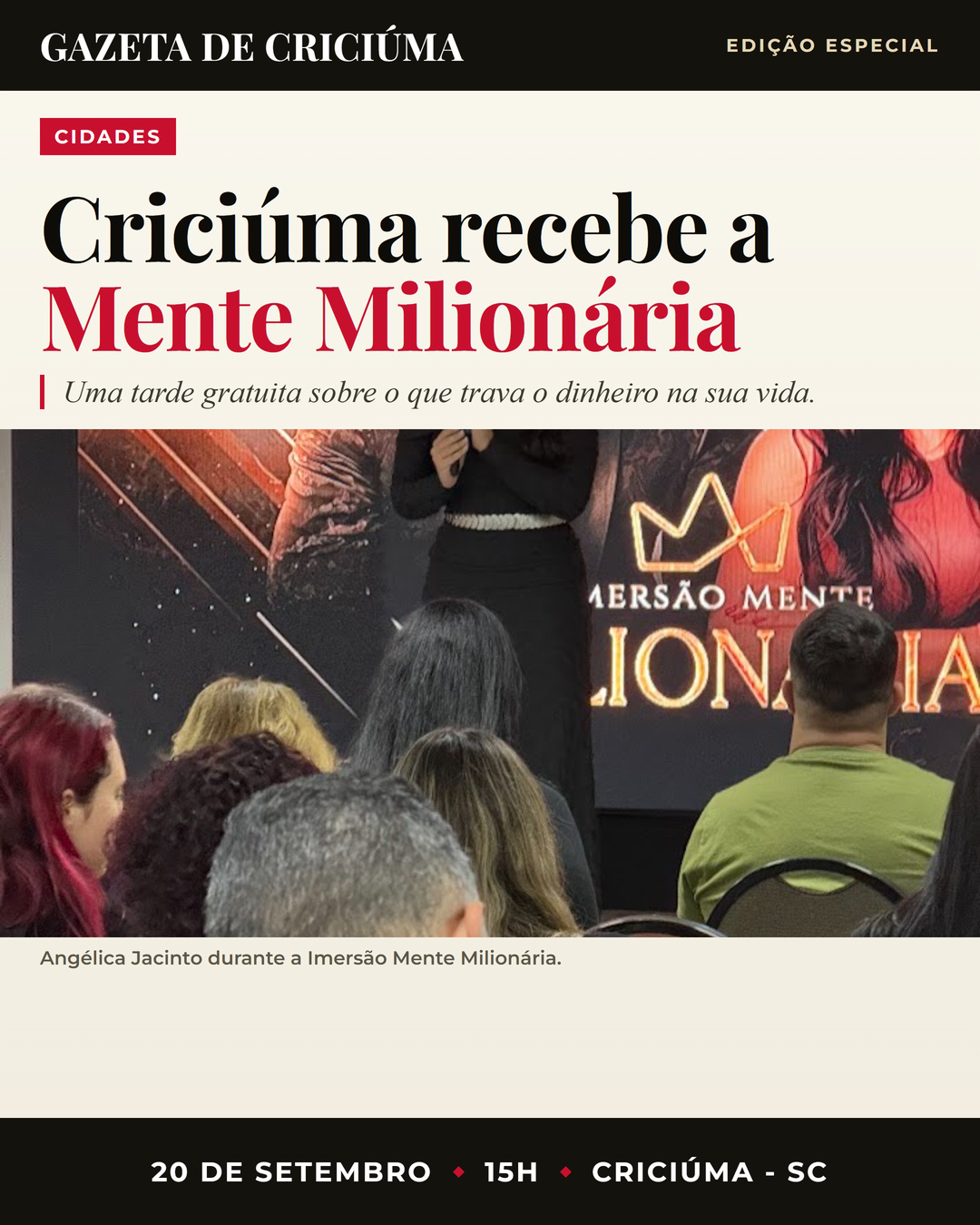 Manchete + foto — Criciúma