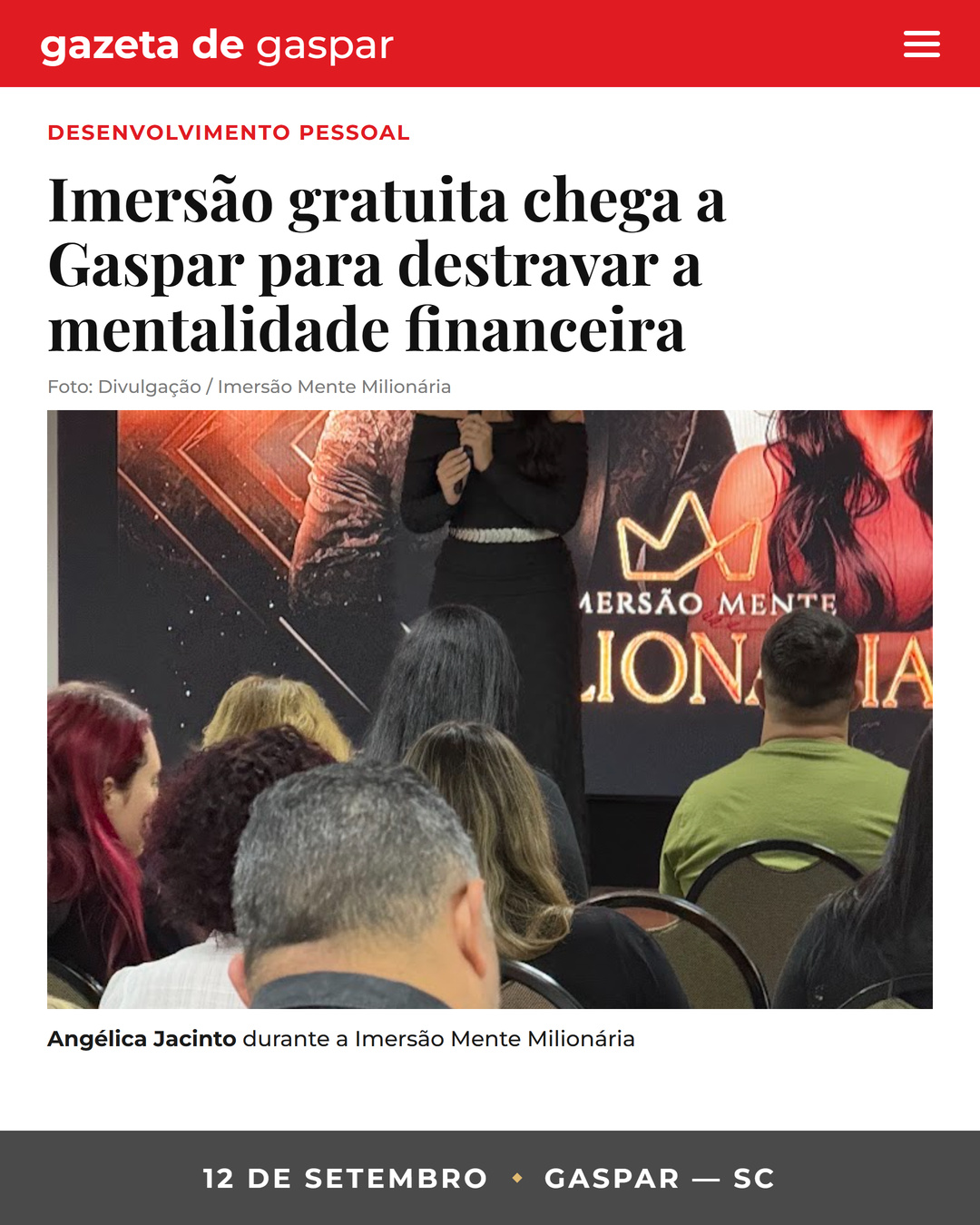 Notícia &middot; foto nova — Gaspar
