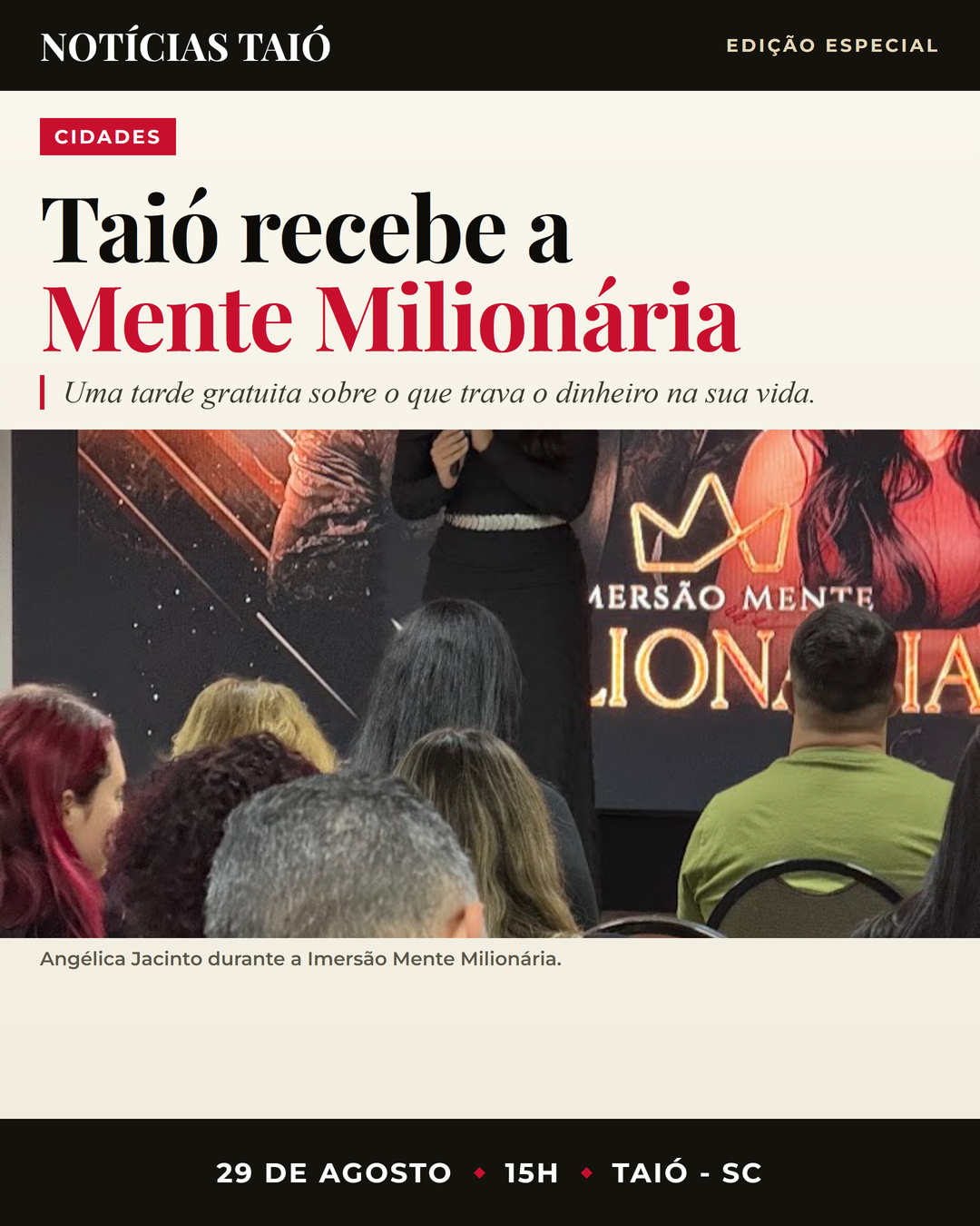 Manchete + foto — Taió